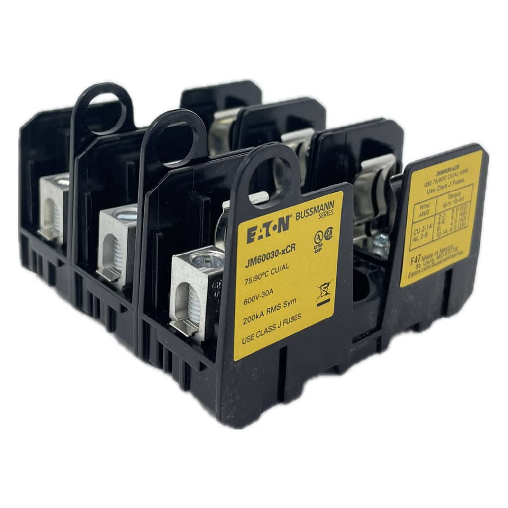 BUSSMANN BUSS J60030-3C 30 AMP 600 VOLT 3-POLE FUSE HOLDER BLOCK CLASS J FUSES