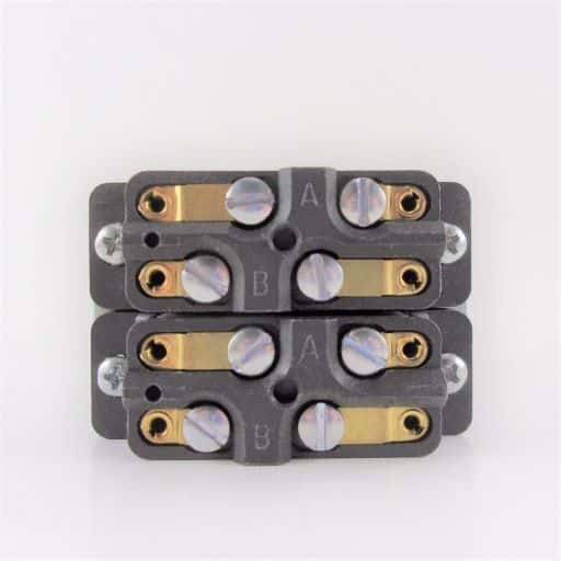 Bottom of limit switches, displays contact mounting points.