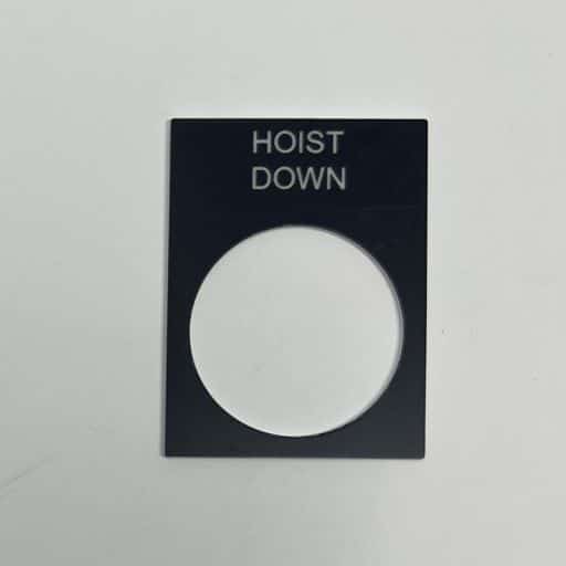 ZB2BY2342 Name plate "Hoist down"