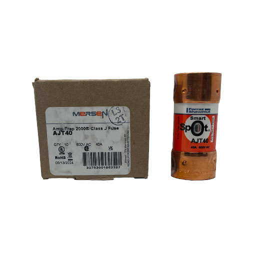 thumbnail image 2 of Mersen AJT40 / AJT40N 40A 600Vac Fuse - Pack Of 1, Class J, Time Delay 2 of 6