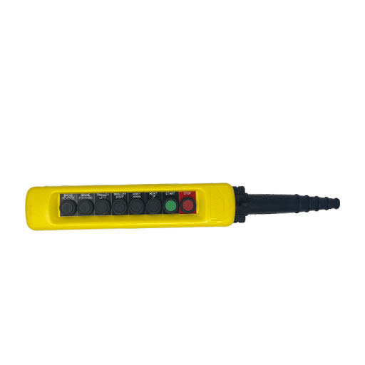 Front view of Part Number XACA0832891422-B 8 button yellow pendant control
