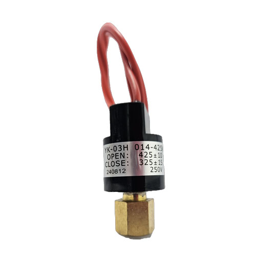 72601 Structural Concepts Pressure Switch showing female coupling and red contact wires with manufacturers label showing technical information