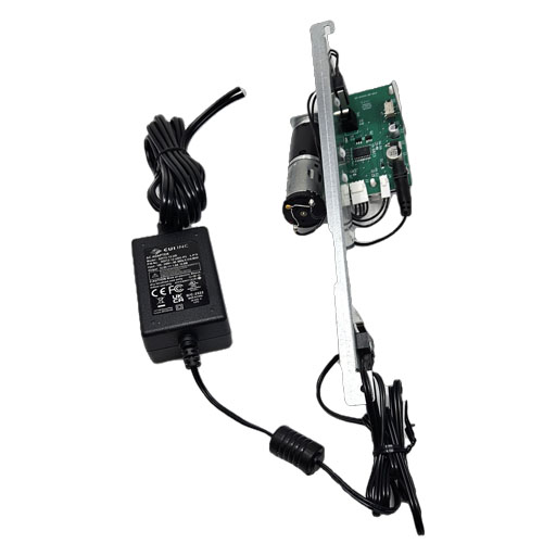 53660 Structural Concepts Clean Sweep Motor and Harness top view showing circuit board, power supply, bracket and motor.