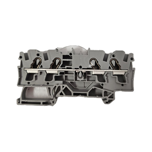 Wago terminal block part #2004-1401, gray plastic back view