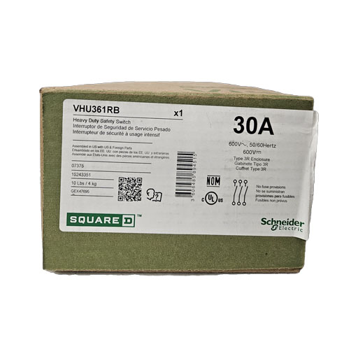 HU361RB Packaging with label showing manufacturers information